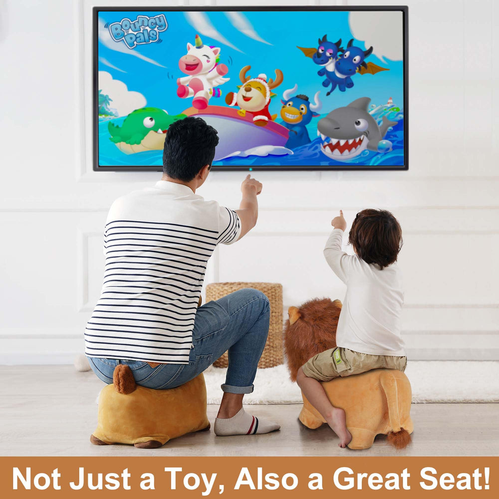 iPlay iLearn Lion Hopper indoor-outdoor setup in living room