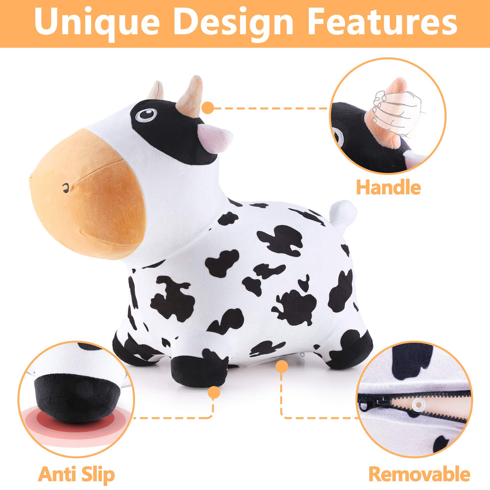 iPlay iLearn Plush Inflatable Animal Hopper close-up shows soft textures for gentle use.