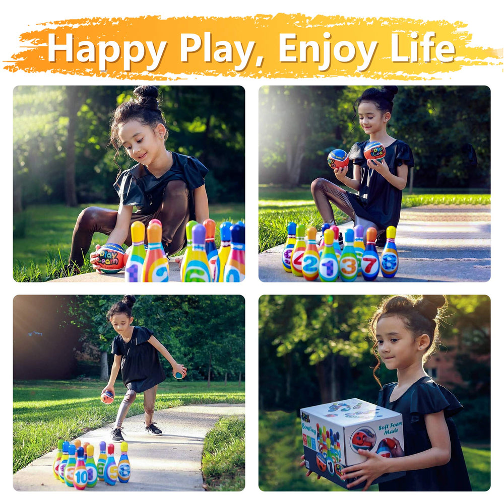 iPlay iLearn portable bowling playdates kit for indoor/outdoor fun on the go