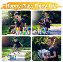 iPlay iLearn portable bowling playdates kit for indoor/outdoor fun on the go
