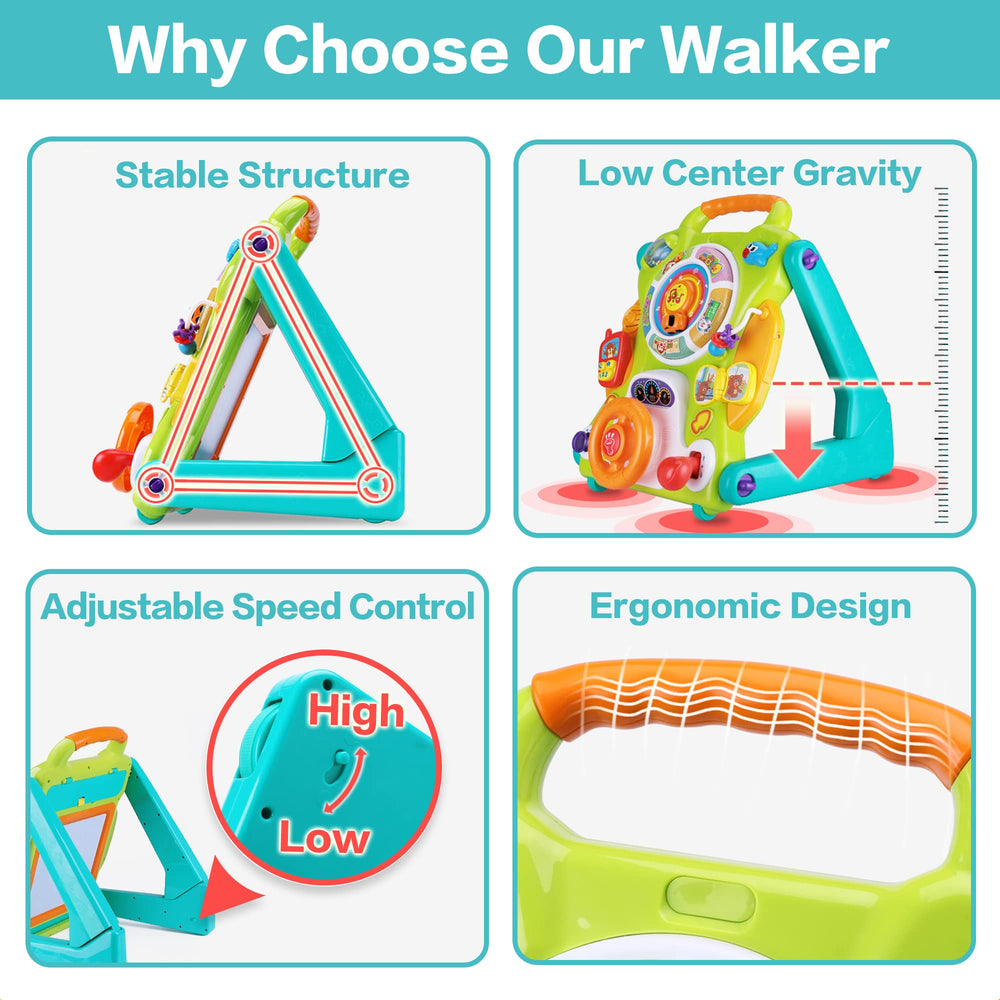 iplay ilearn safe walker handle and triangular frame help stable progress