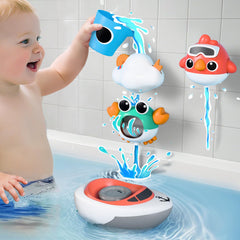 iPlay iLearn shower cup bath toy adds splash-friendly play along tub edges