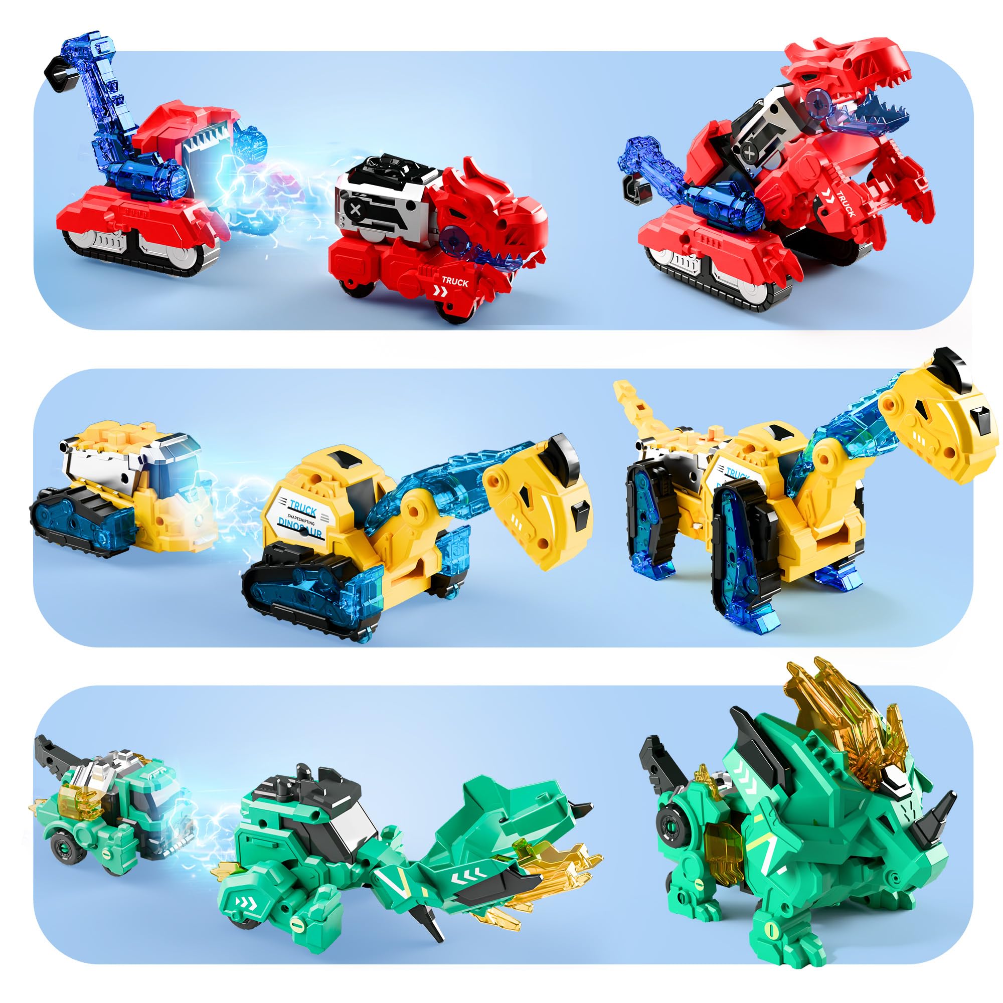 iPlay iLearn six dino cars offer smooth wheels for solo play.