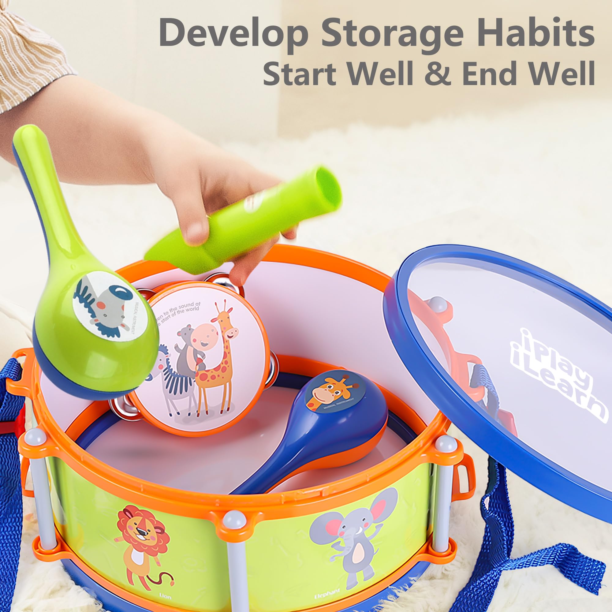iplay ilearn tambourine for sensory-rich, interactive music moments.