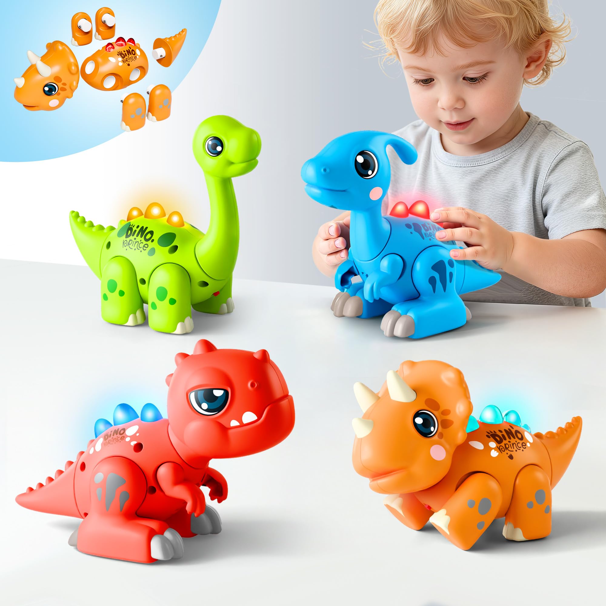 iPlay iLearn toddler dino building set main image showing hands-on play and assembly