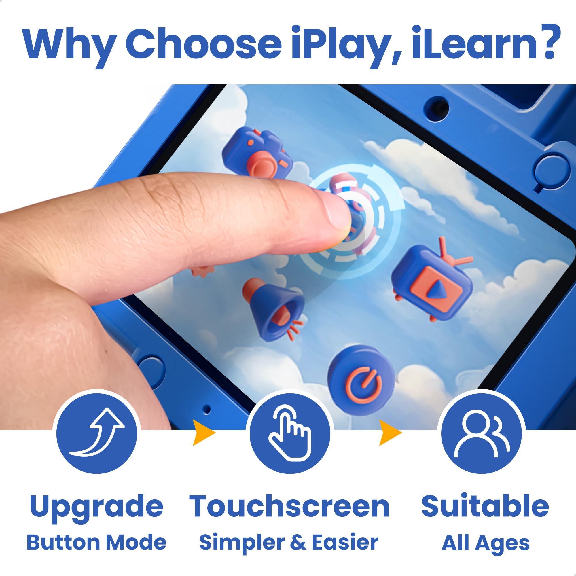 iPlay iLearn touchscreen photo mode emphasizes easy one-touch operation