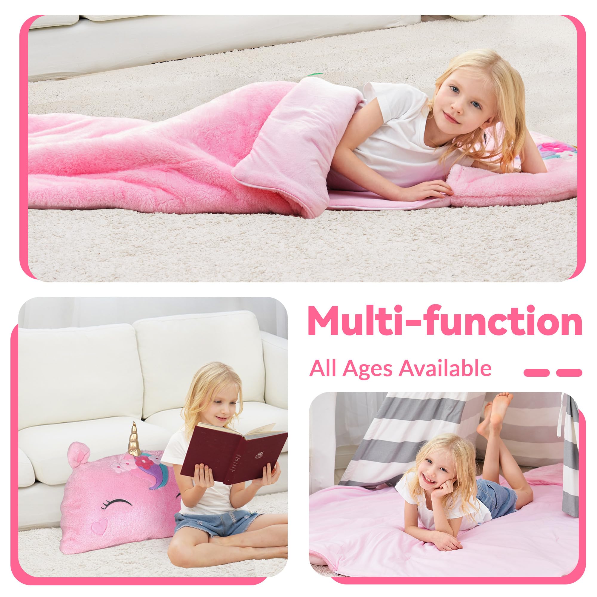 iplay iLearn unicorn sleeping bag classroom use for nap time.