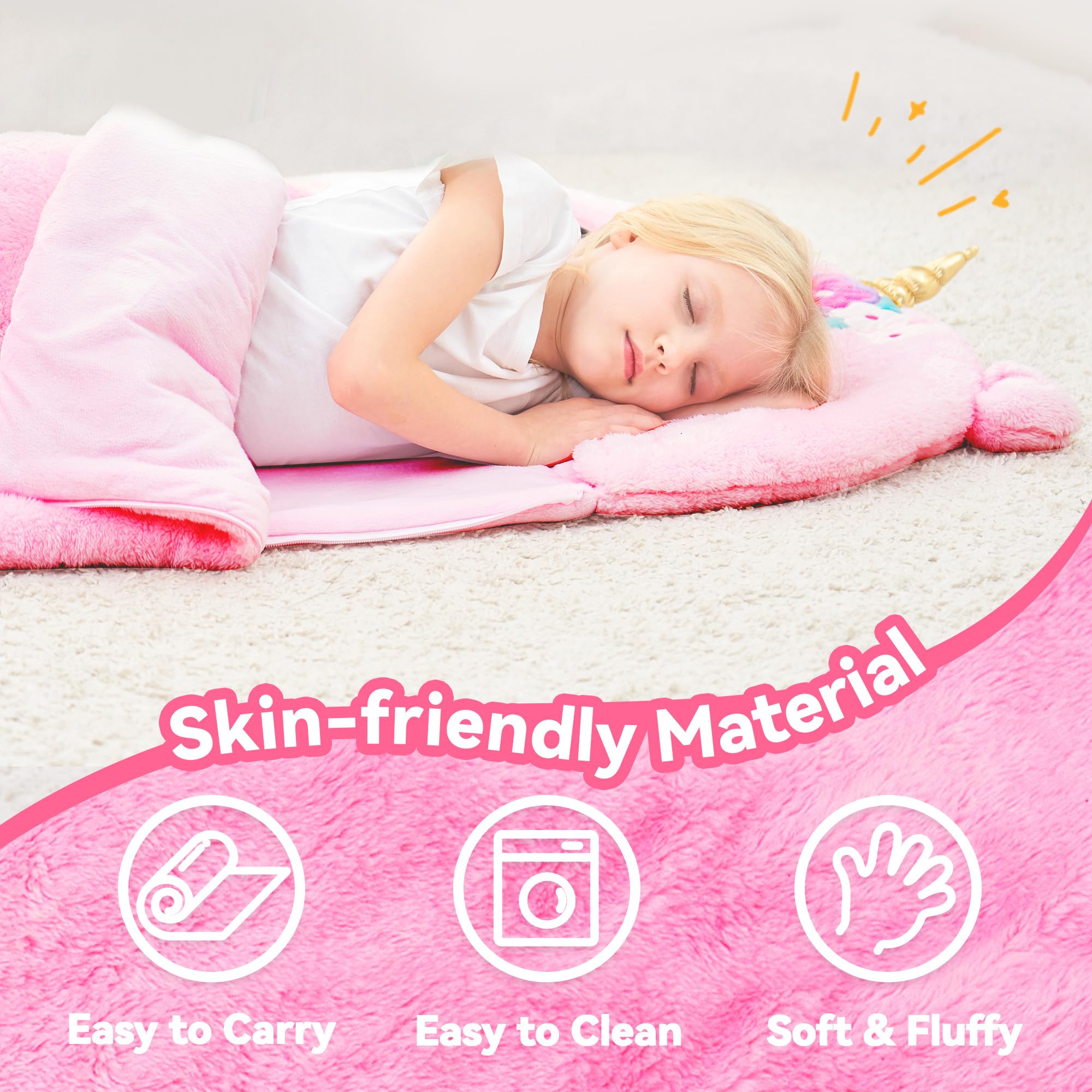 iplay iLearn unicorn sleeping bag large size ideal for kids.