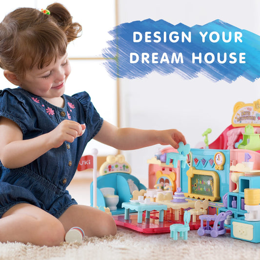 iPlay iLearn backpack dollhouse open layout showcasing classroom and playground for storytelling