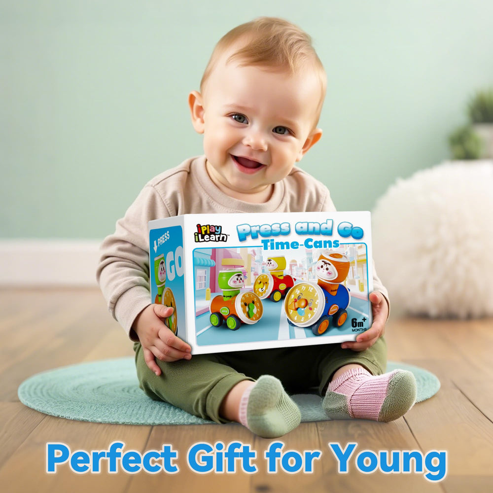 iPlay Press to Go Car packaging is gift-ready for birthdays.
