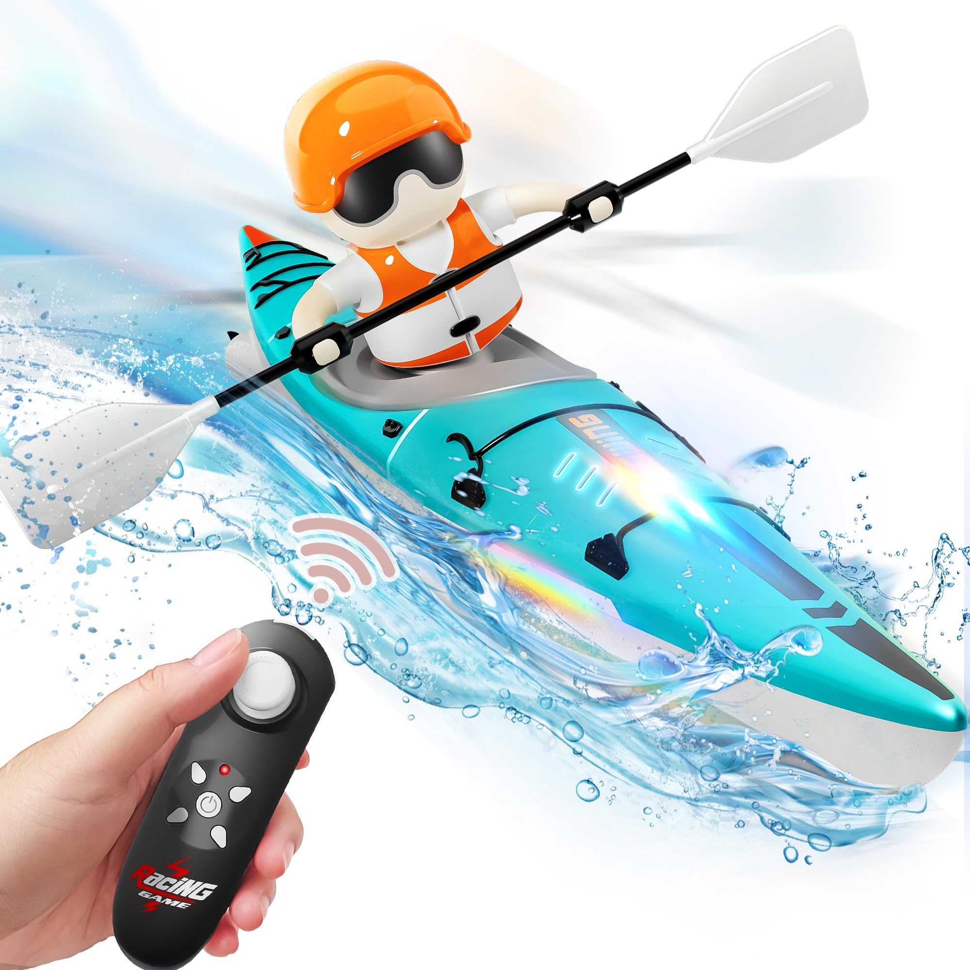 iplay remote control kayak toy gliding on water for imaginative play