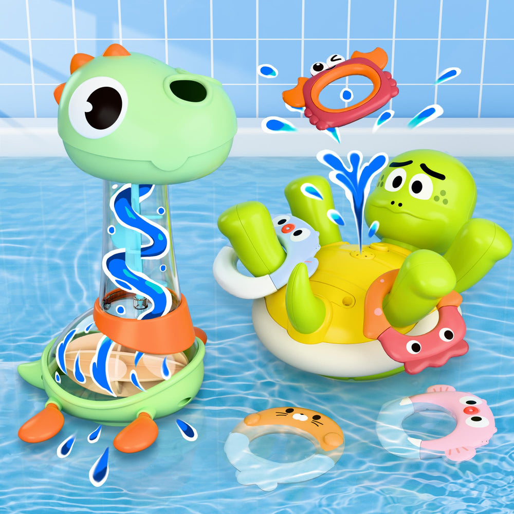 iPlay iLearn turtle sprinkler bath toy for toddlers igniting water play