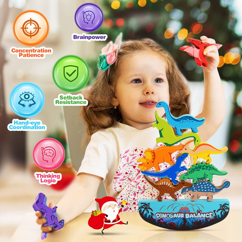IPOURUP Dinosaur Blocks stack formation showing beginner-friendly steps for stacking
