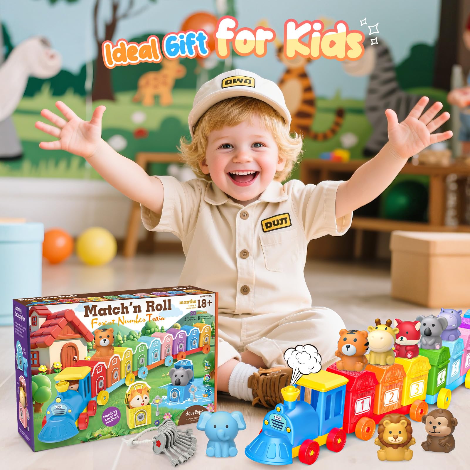 IPOURUP gift ready animal toy set suited for back to school or holidays.