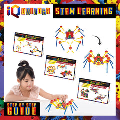 IQ BUILDER building blocks assembly showcases creative construction and problem solving in action.