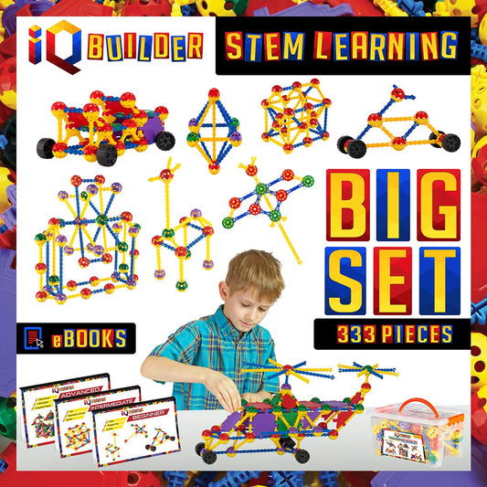 IQ BUILDER colorful STEM building blocks for imaginative play and problem solving