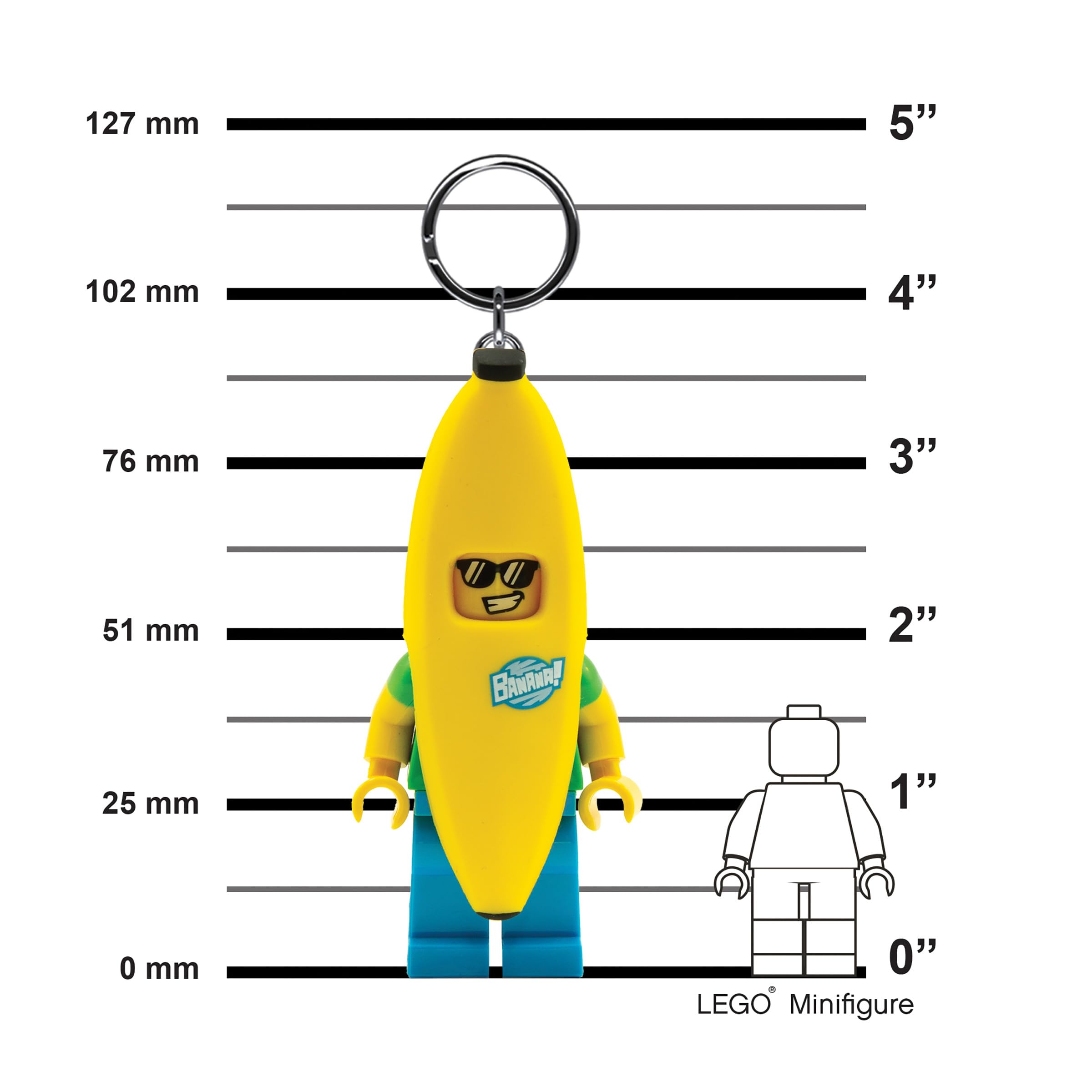 IQ LEGO Banana Guy feet LED highlighting two bright light sources