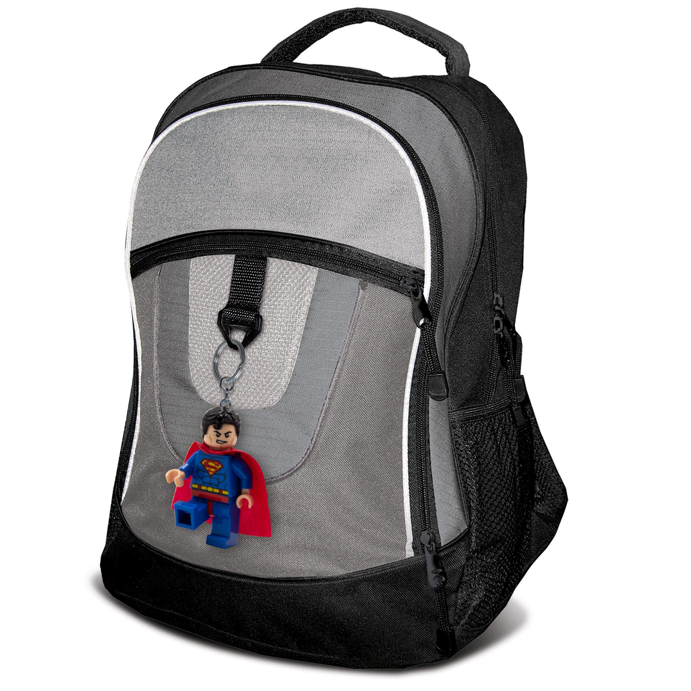 IQ LEGO DC Superman keychain light batteries included for immediate use.