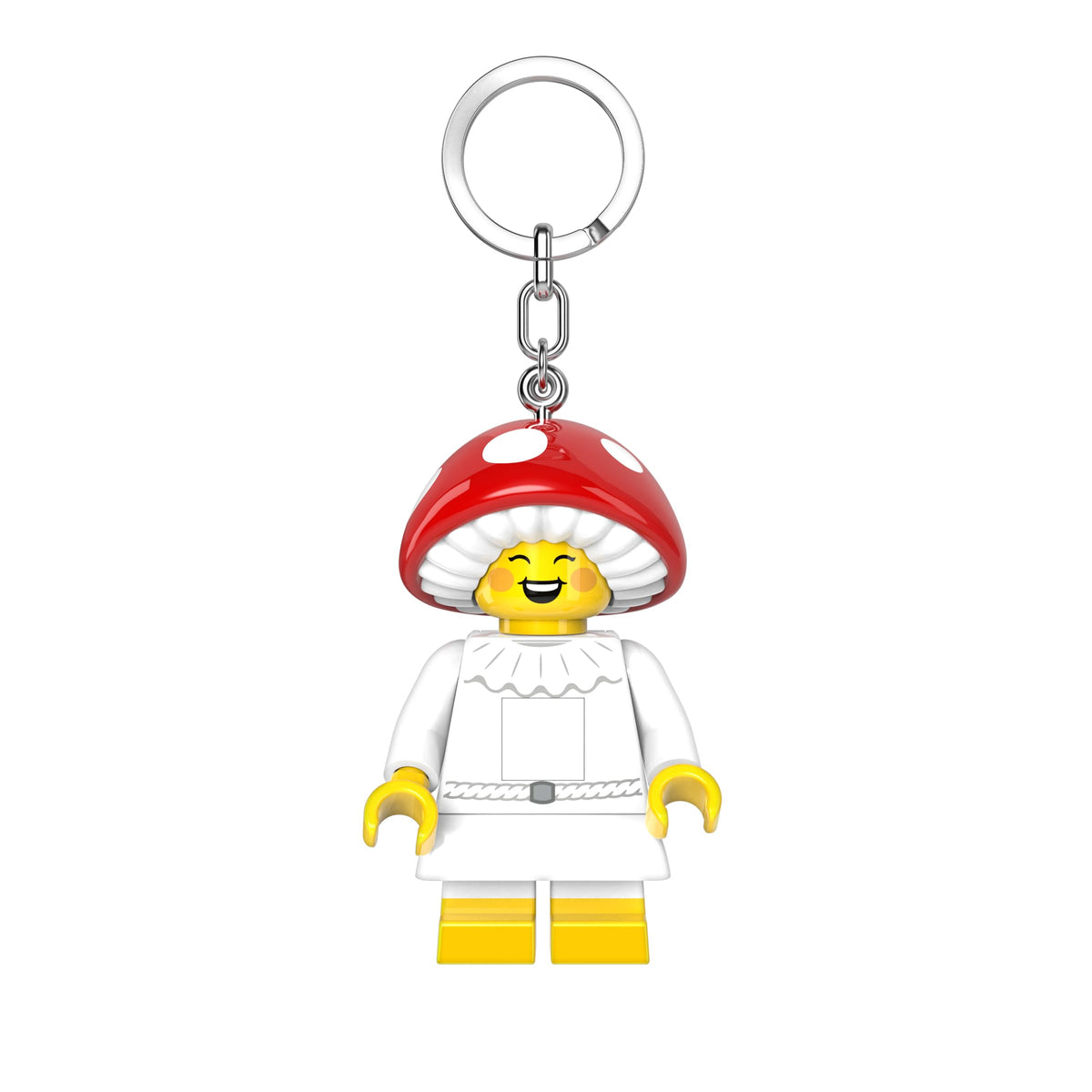 IQ LEGO Mushroom Sprite keychain light figure with glowing feet for portable illumination