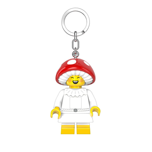 IQ LEGO Mushroom Sprite keychain light figure with glowing feet for portable illumination
