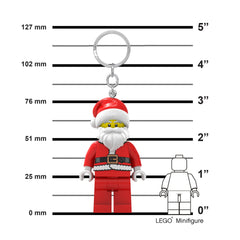 IQ LEGO Santa Keychain Light chest switch allows quick on/off control
