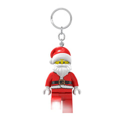 IQ LEGO Santa Keychain Light front view highlights festive design and LED feet for visibility