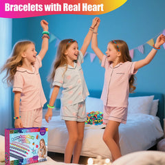 IQBOX loom bands set for bracelets, necklaces, headbands, and stylish hairstyles.