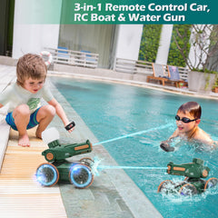 IQBOX Water-blaster RC tank with LED lights for pool battles