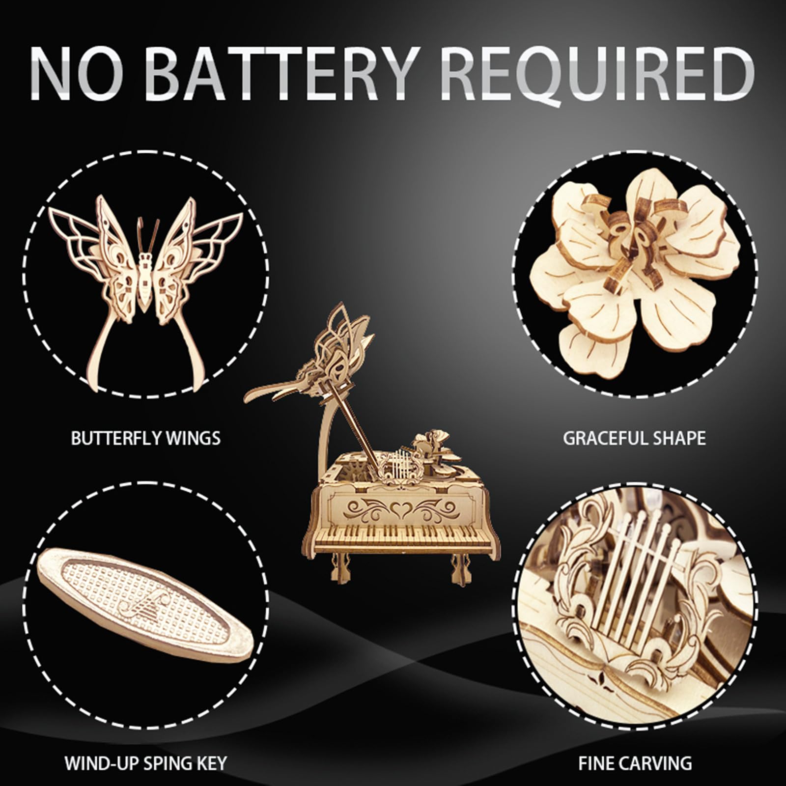 IQIETOY mechanical model kit, piano box, satisfying challenge.