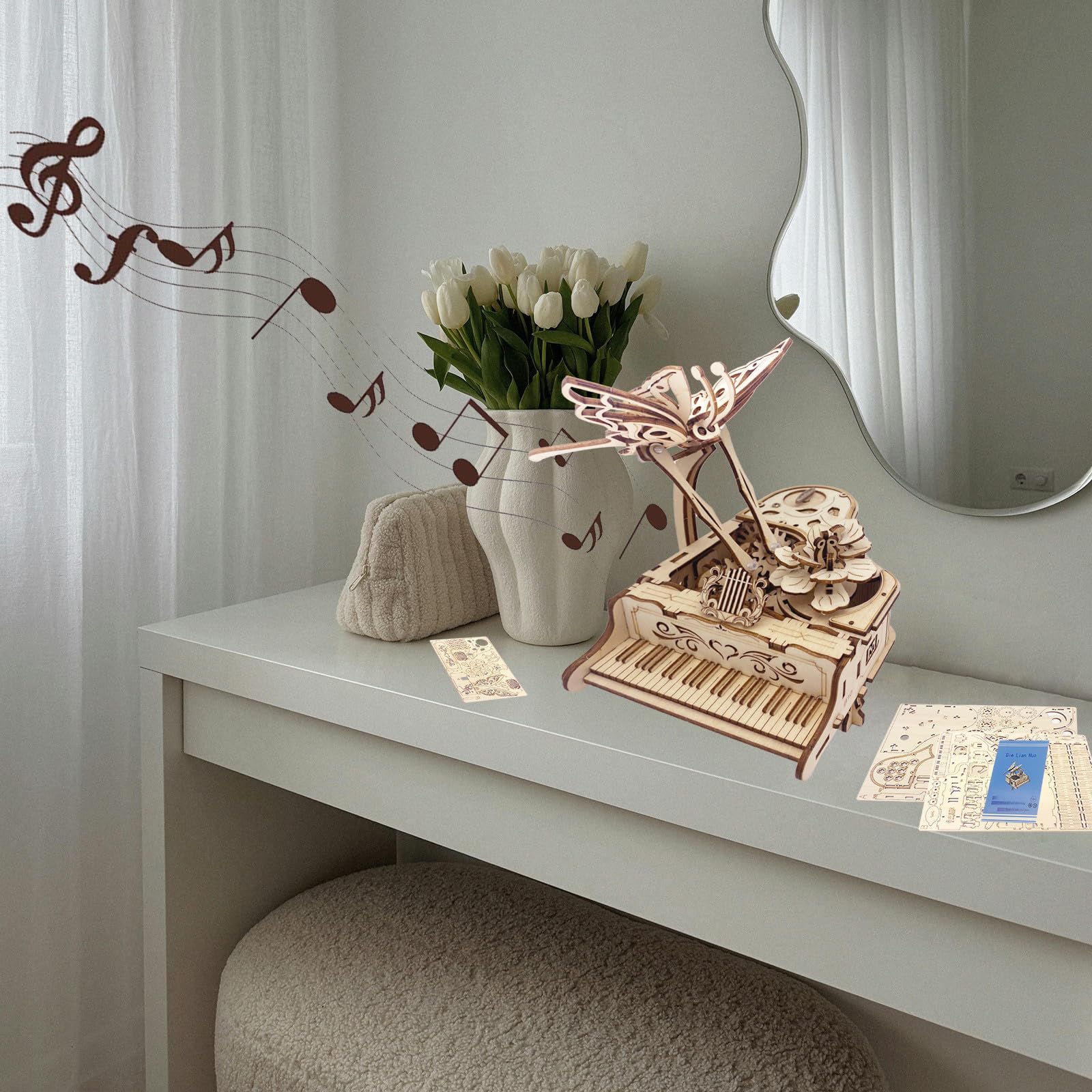 IQIETOY 3D puzzle piano box in basswood—premium build experience.