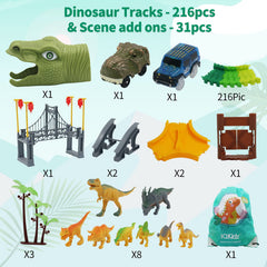 IQKidz Dinosaur World Race Track bridge showcases sturdy design for exciting car runs.