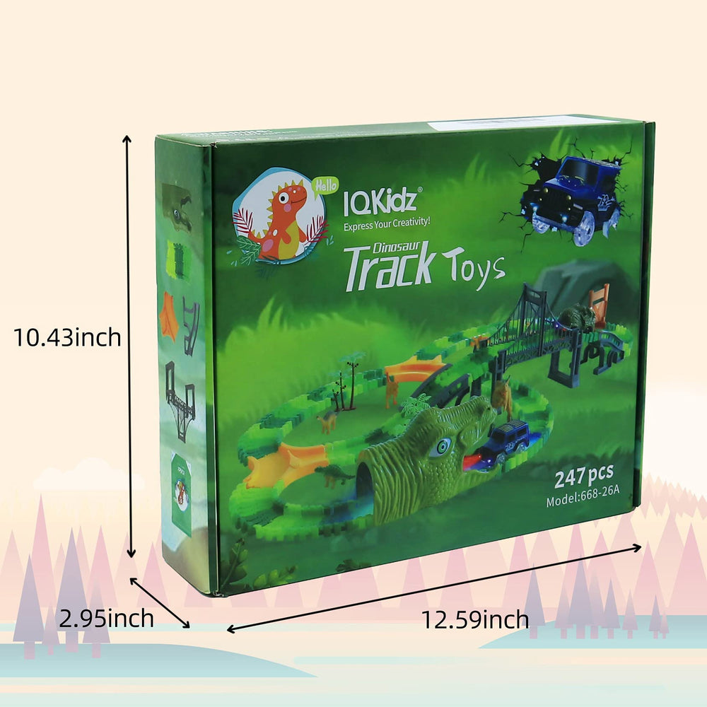 IQKidz Dinosaur World Race Track packaging box makes a ready gift.
