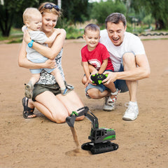 IQKidz excavator toy ideal for backyard construction tasks