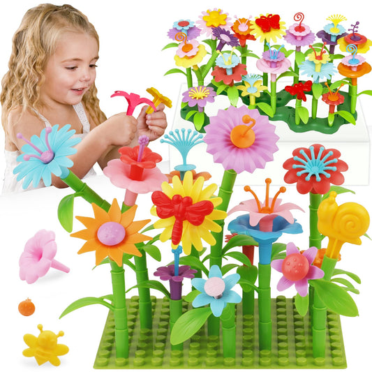 IQKidz Flower Garden base plate for easy compatibility with big-block sets and stable builds.