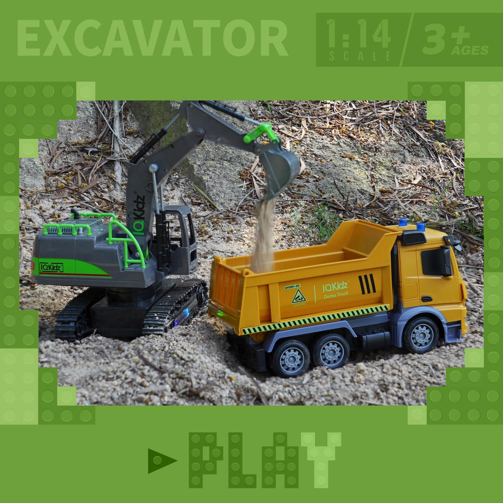 IQKidz RC digger in sandbox play for creative building