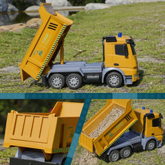 IQKidz RC dump truck two batteries extend playtime for uninterrupted adventures.