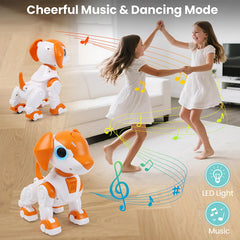IQKidz robot dog light eyes glowing for engaging play and attention