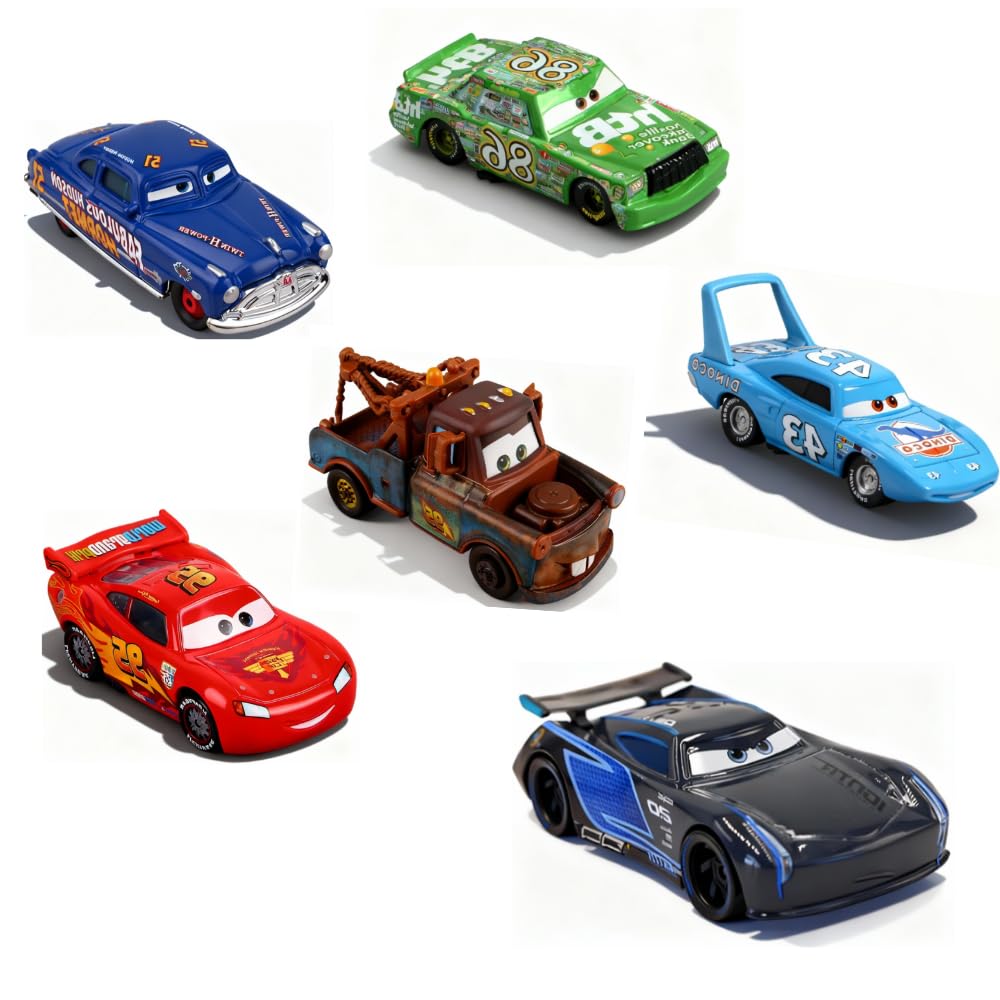 Iridety die-cast car set of six compact cars for imaginative play.