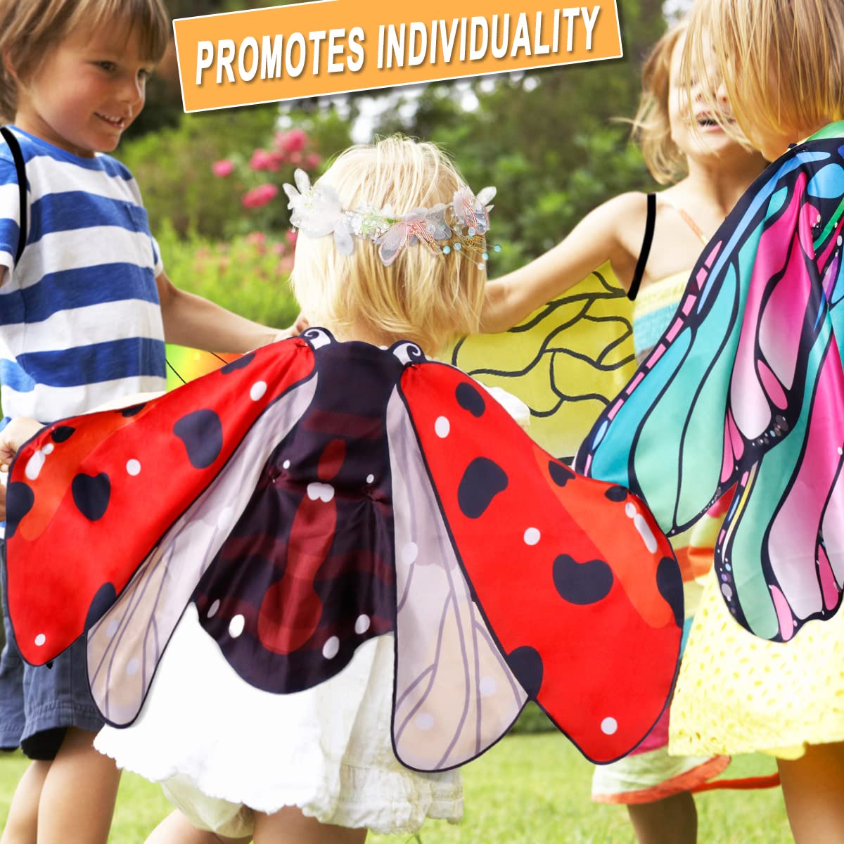 irolewin dragonfly wings set for kids, airy fabric invites graceful action and imagination.