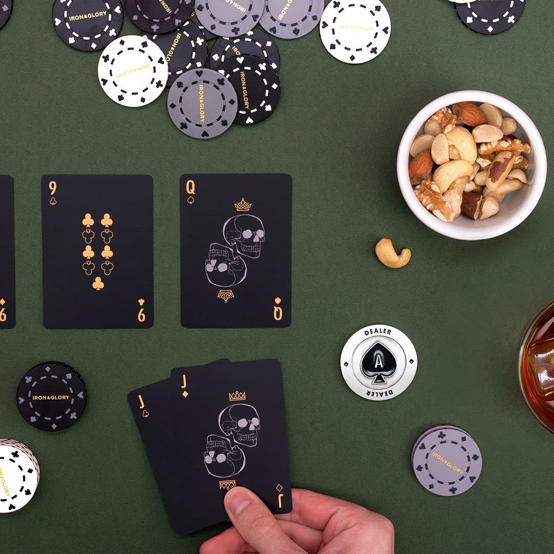 Travel-ready Iron & Glory poker set for on-the-go games