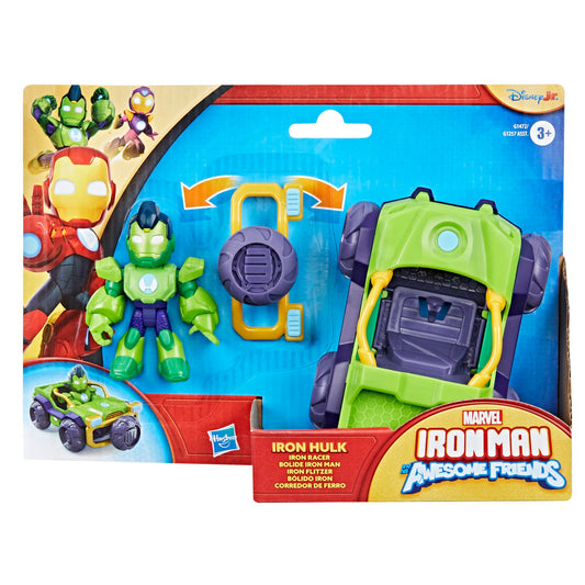 IRON MAN AND HIS AWESOME FRIENDS iron-racer-car: fast vehicle for heroic speed battles.