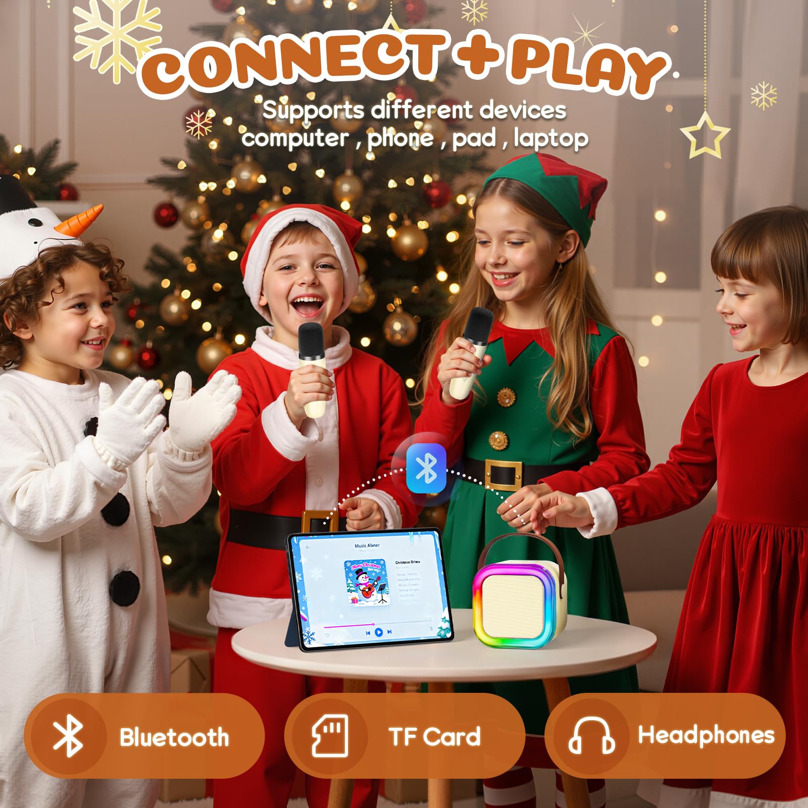 IROO compact karaoke system easy to carry for travel and gatherings