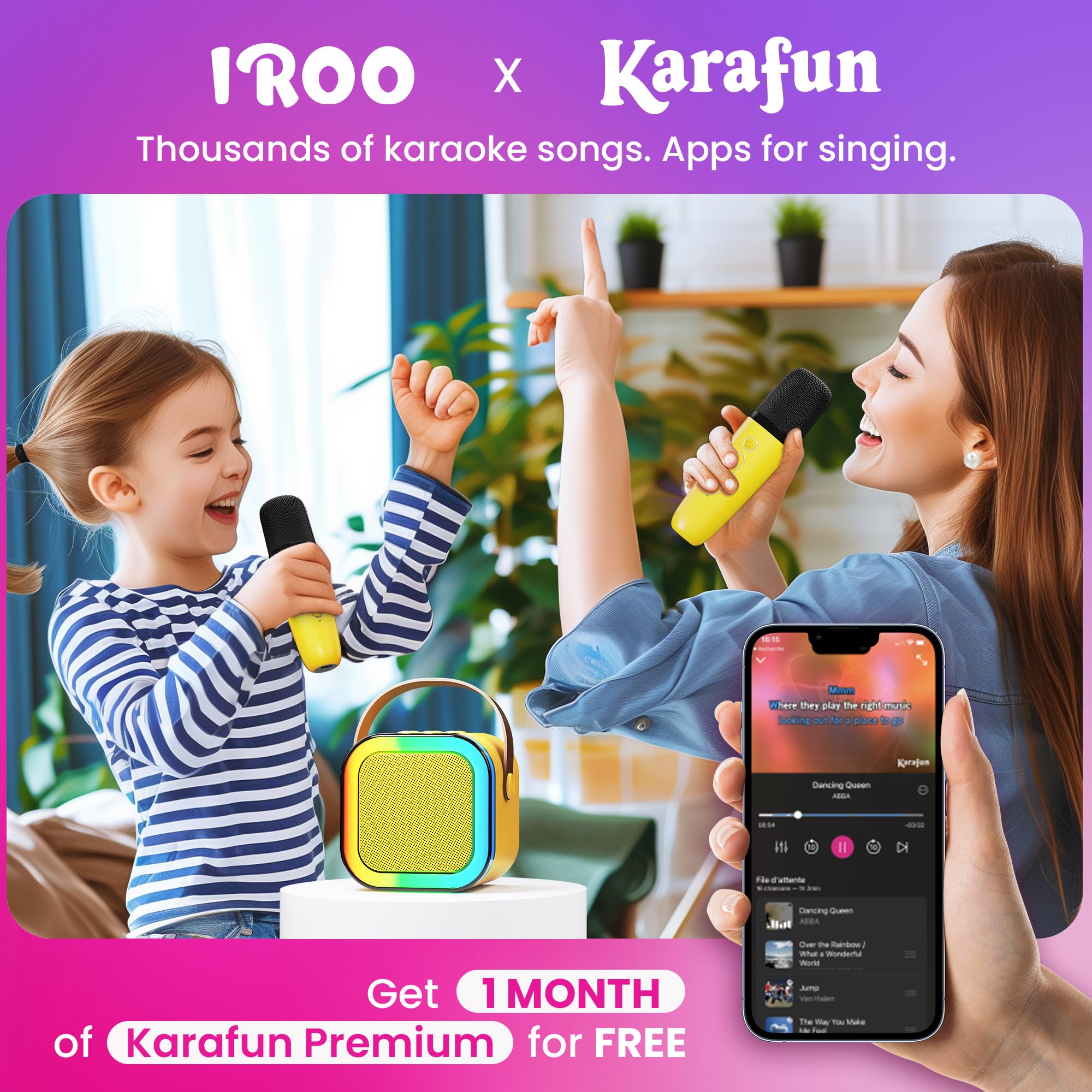 Kid-friendly volume controls from IROO keep listening comfortable.