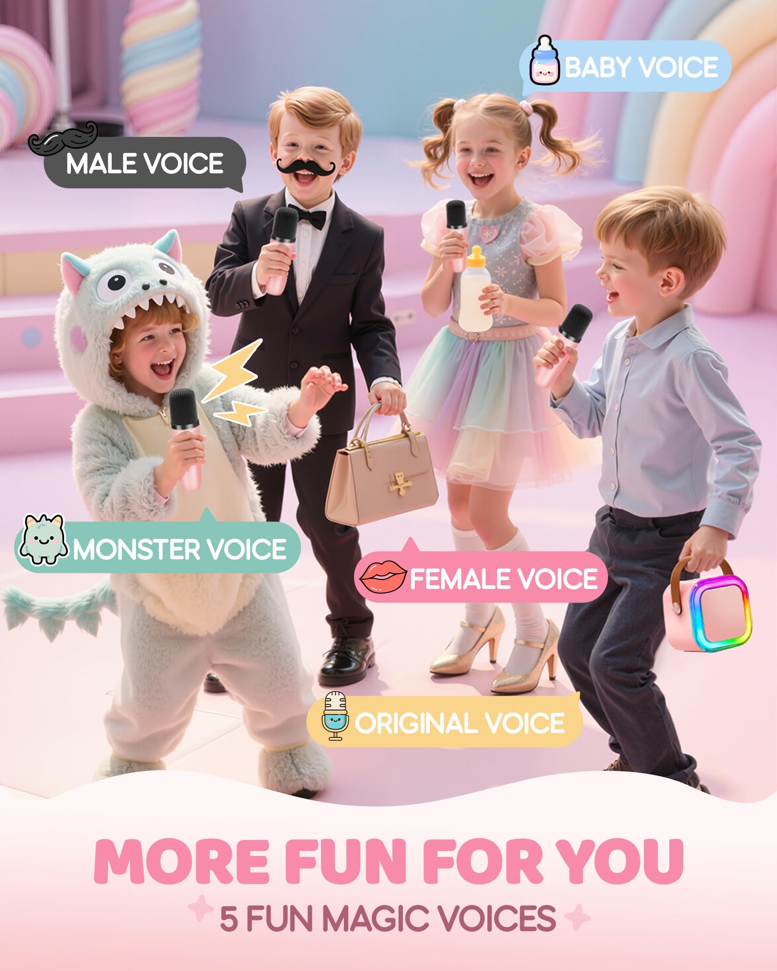 IROO karaoke machine compact portable design easy to carry anywhere.