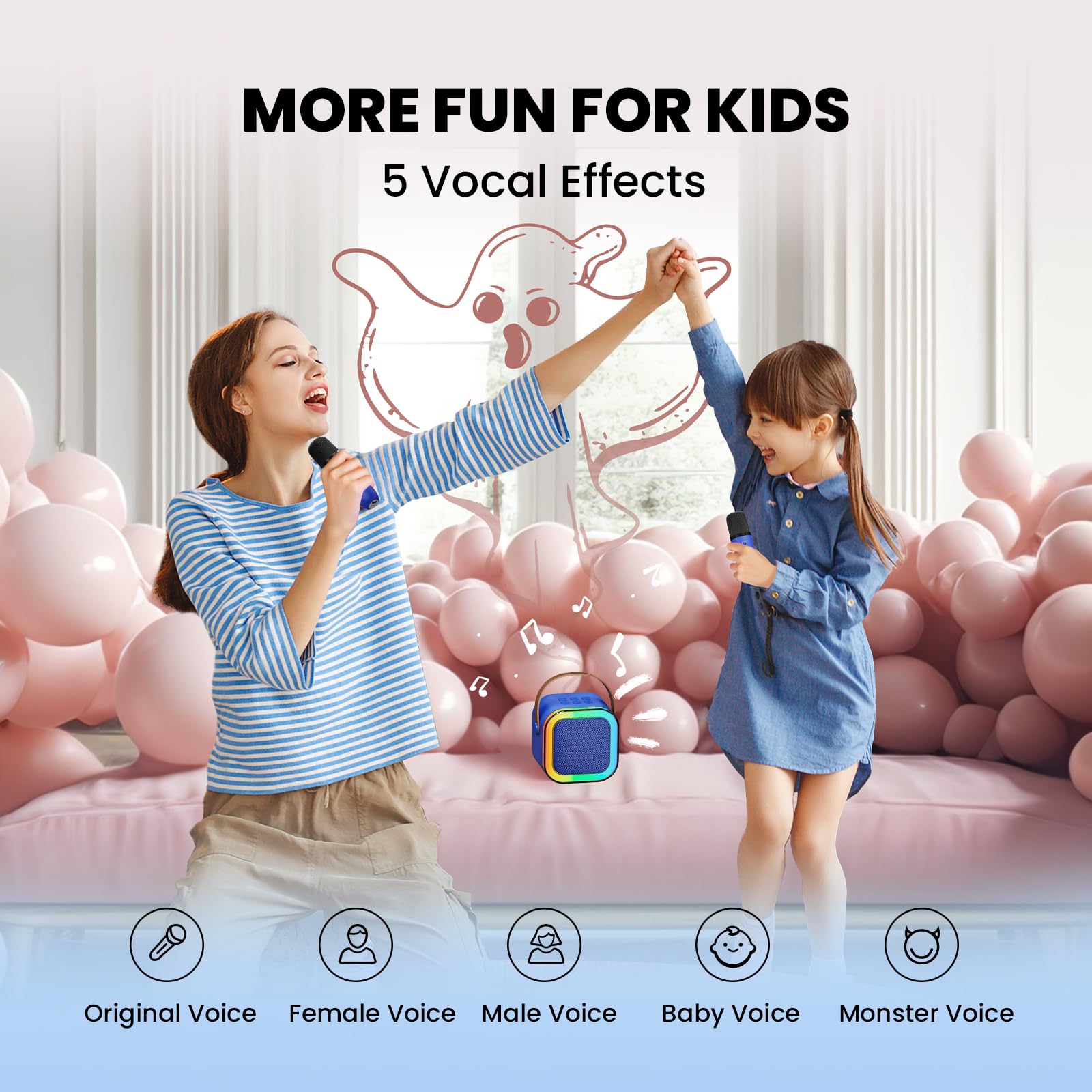 IROO karaoke machine disco lights enhancing party atmosphere