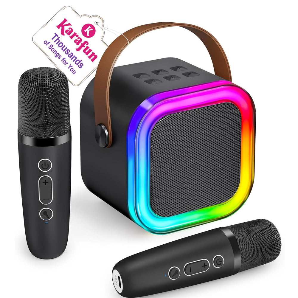 IROO Karaoke Machine with disco lights for lively family sing-alongs.
