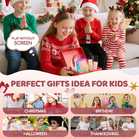 IROO karaoke machine kids discolights create a vibrant party atmosphere