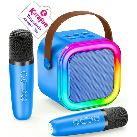 IROO karaoke machine kids front view, compact and portable for home use