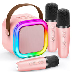 IROO karaoke machine kids front view with compact design and kid-friendly controls.