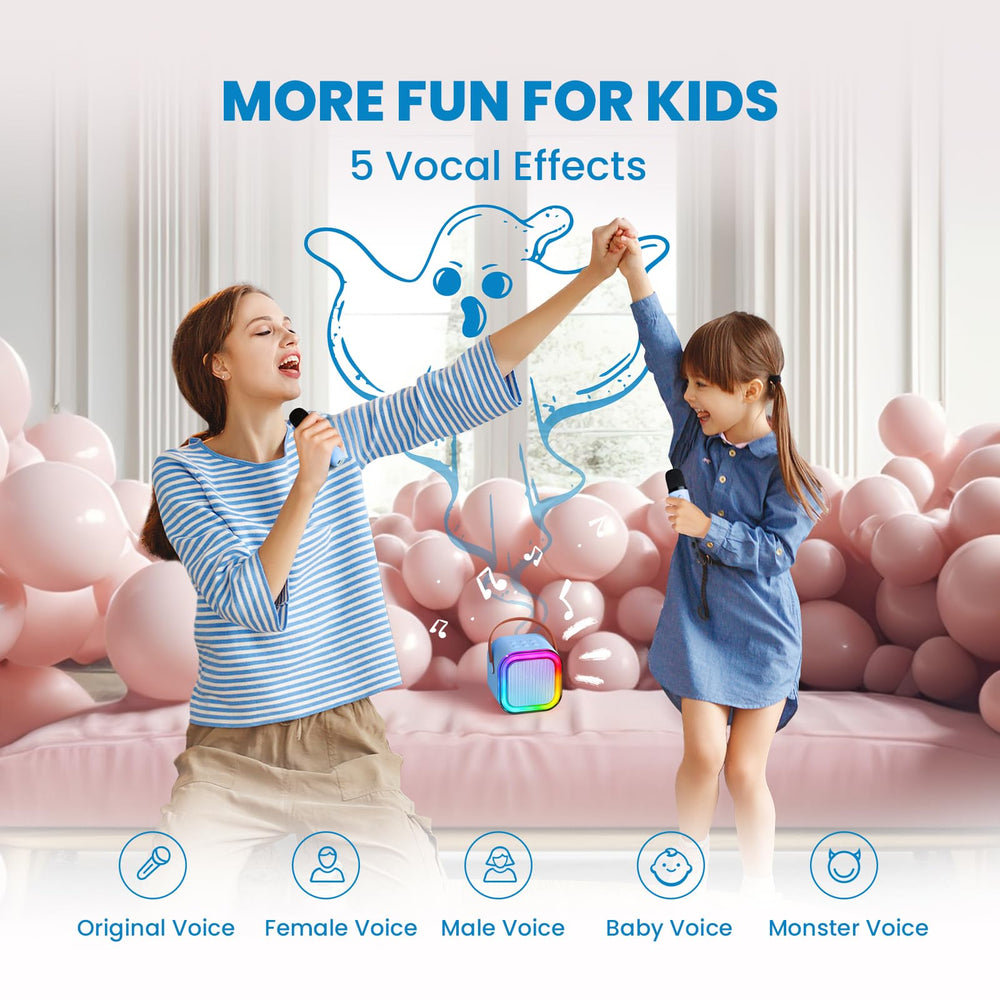 IROO Karaoke Machine with two wireless mics ready for fun duets.